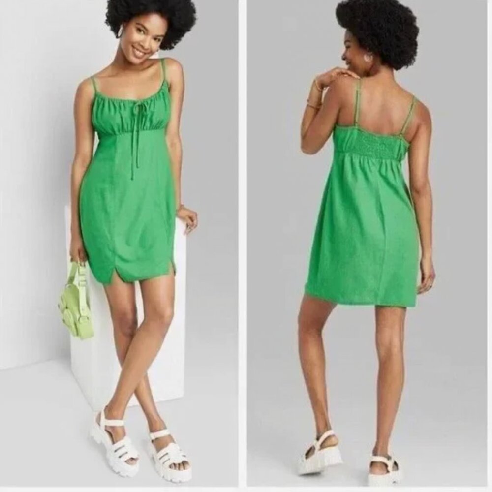 Wild Fable Women's Linen Blend Green Dress Small NWOT